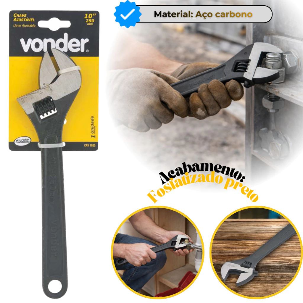 Chave Inglesa Ajustável 10 Aço Carbono